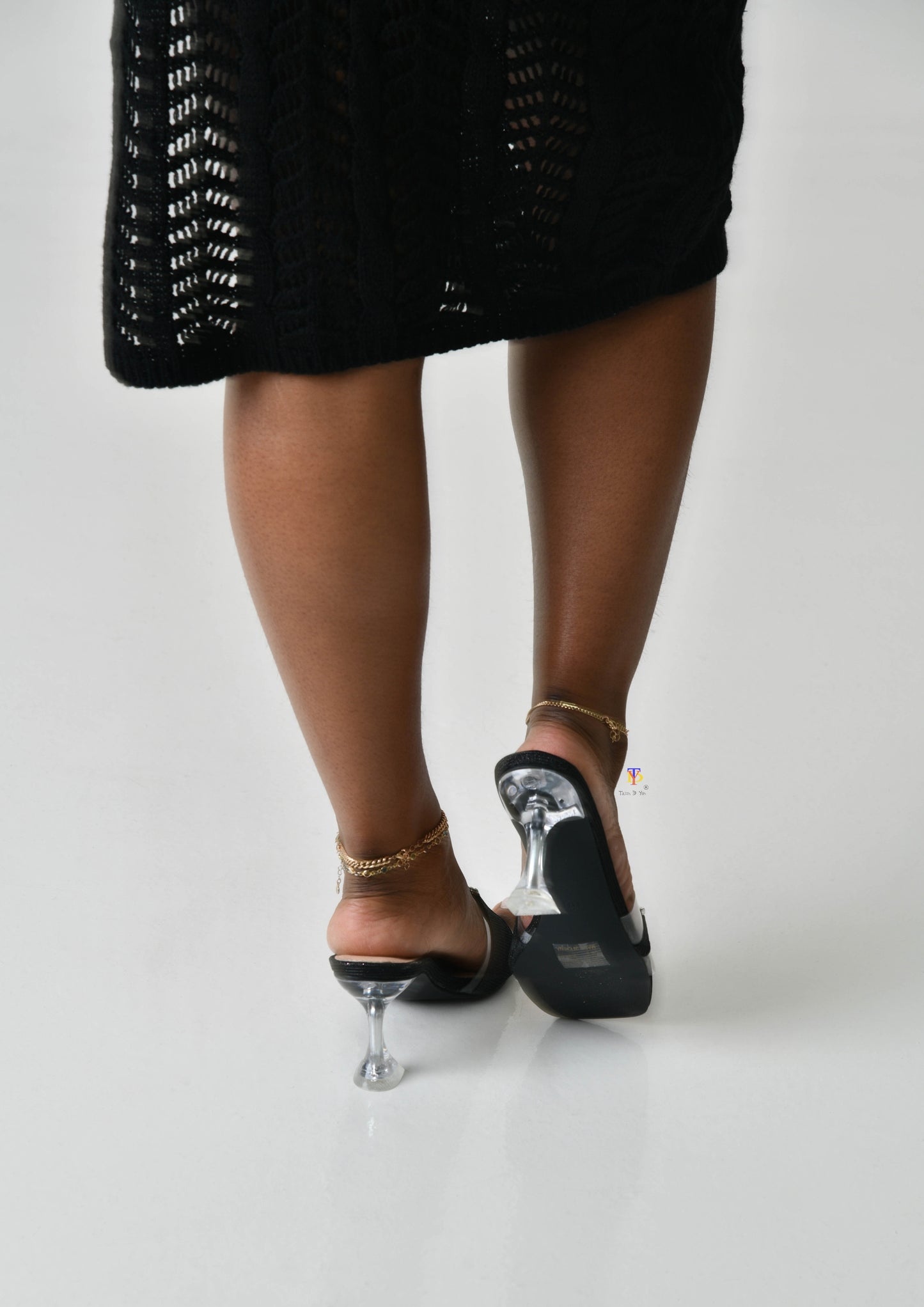 Glitter Square Toe Heels