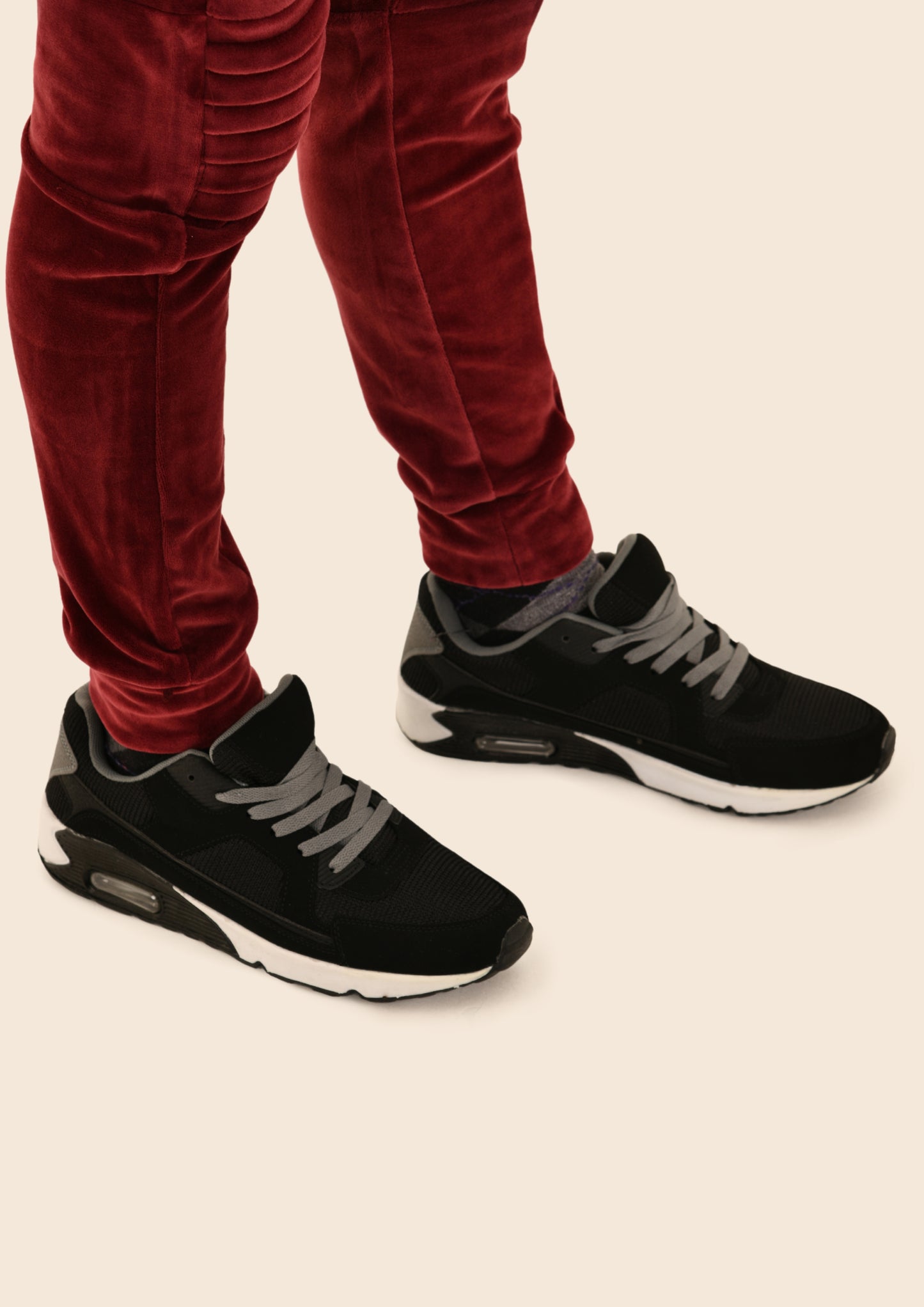 Adult Black & Dark Grey Trainers