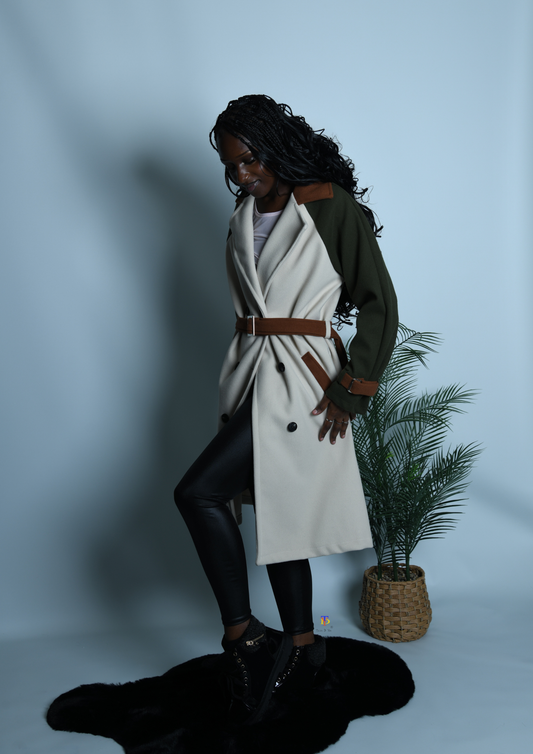 Fleece Trench Coat