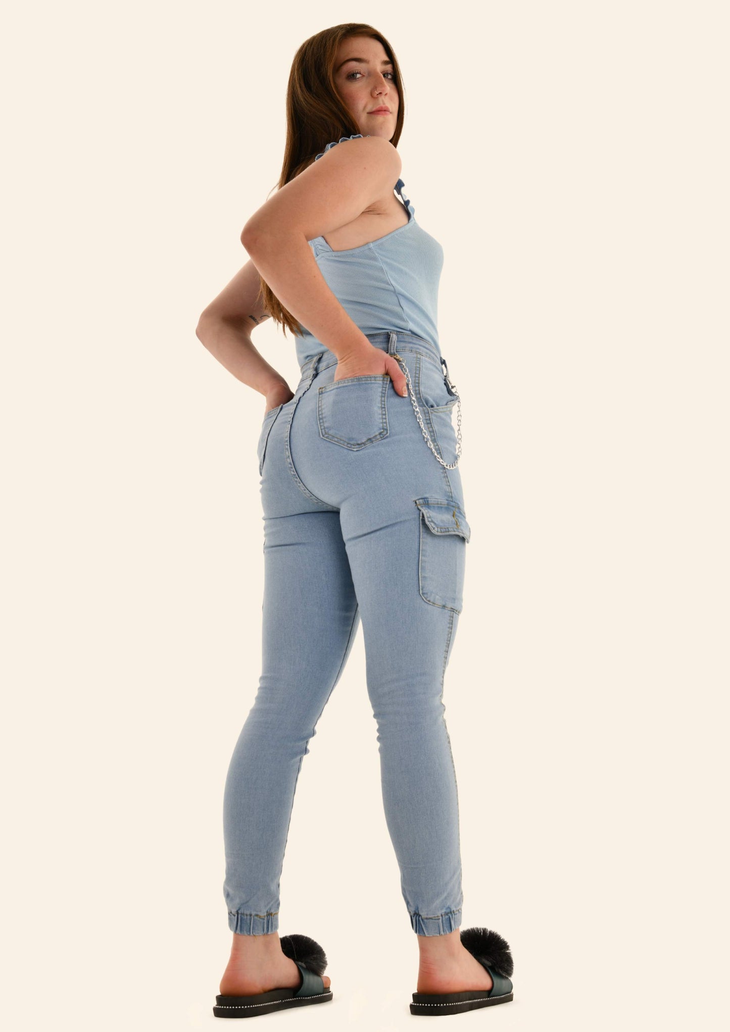 Denim Jeans/w Chain Accessory