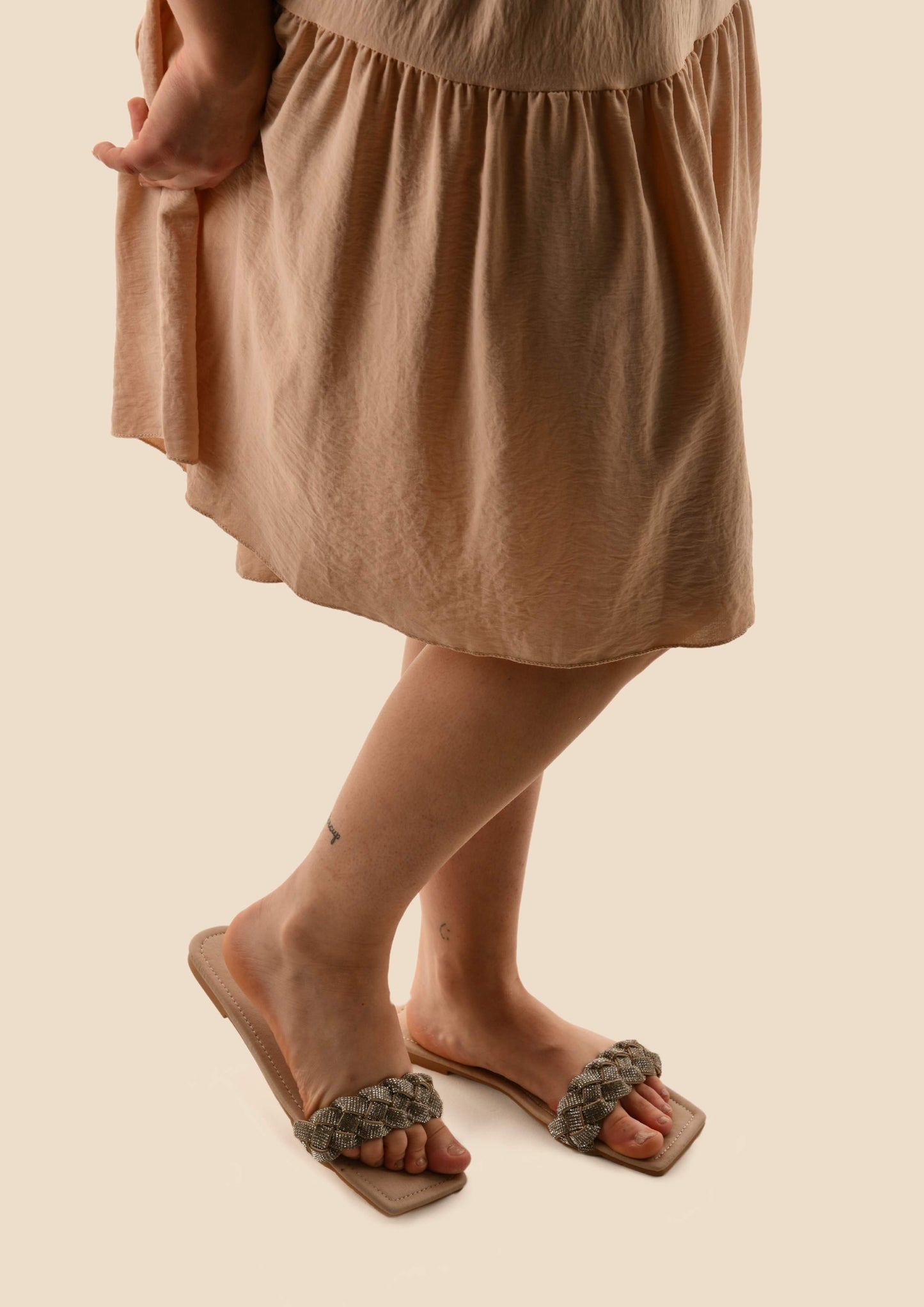 Diamante Strap Flat Sandals