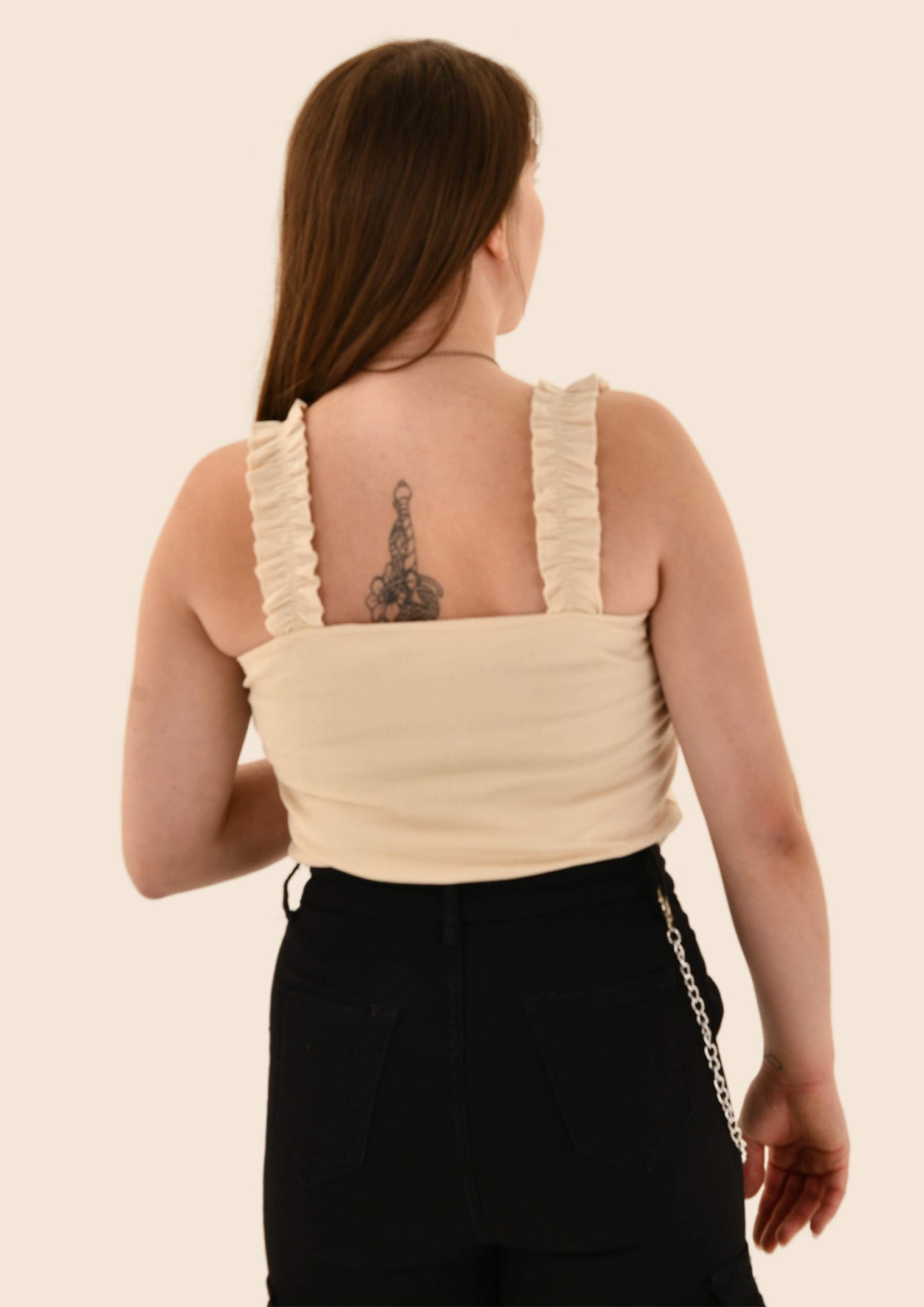 Frilly Shoulder Strap Bodysuit