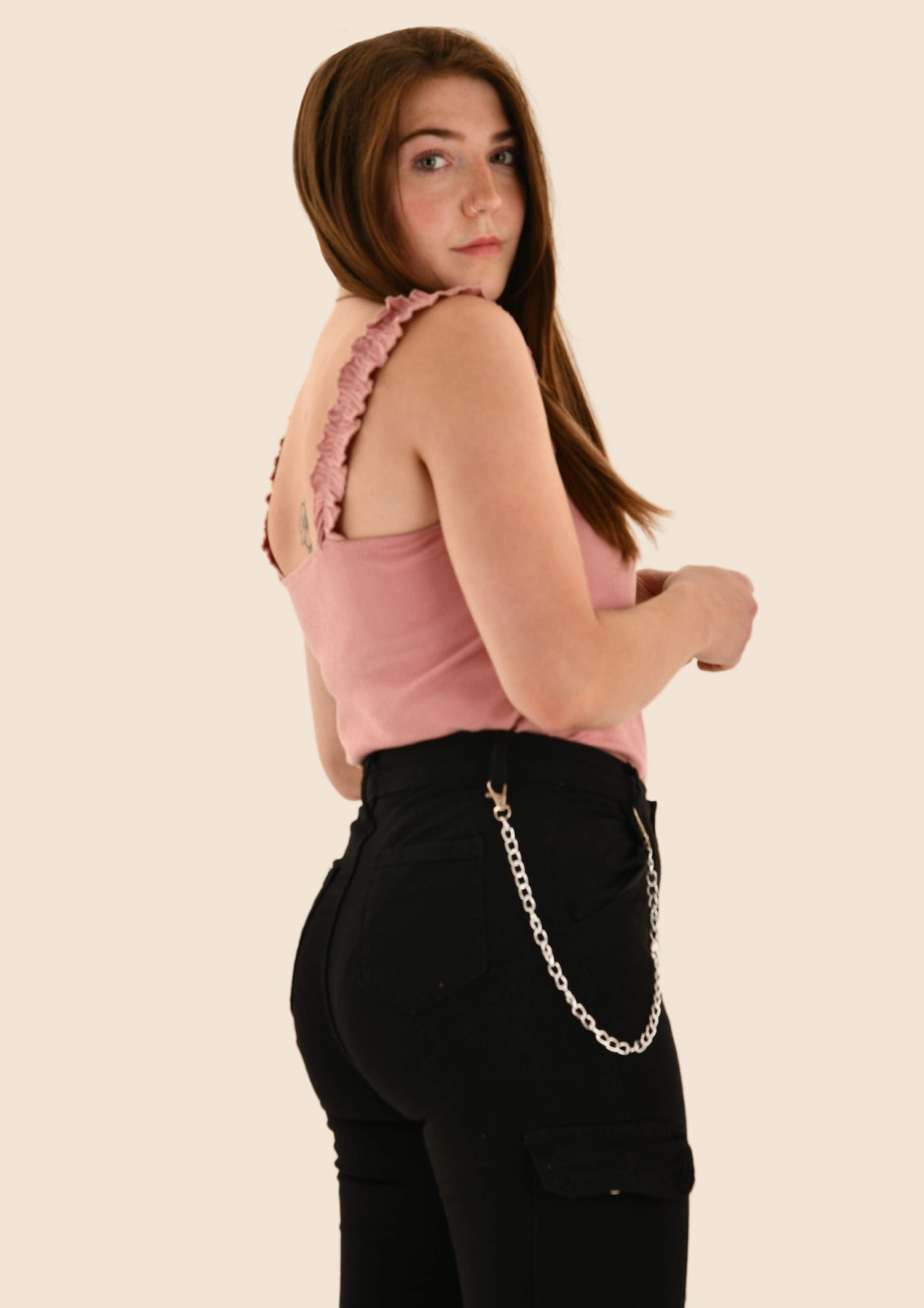 Frilly Shoulder Strap Bodysuit
