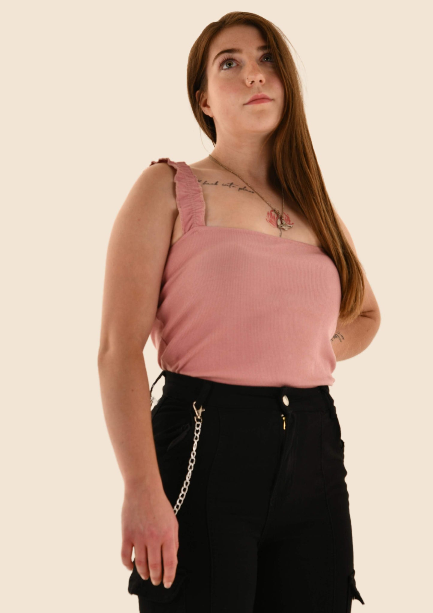 Frilly Shoulder Strap Bodysuit