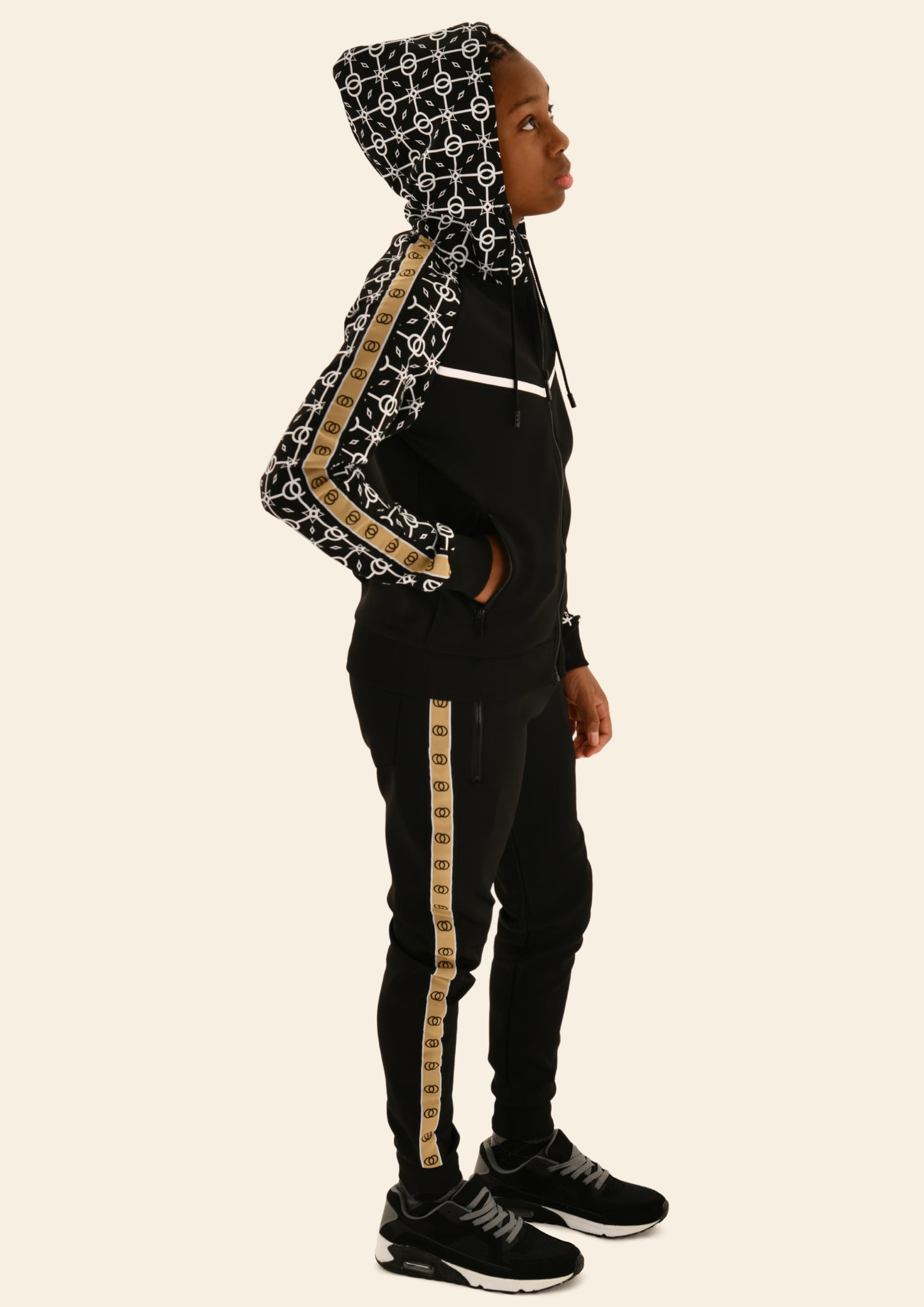 Adult Geometric Print Hooded Tracksuit