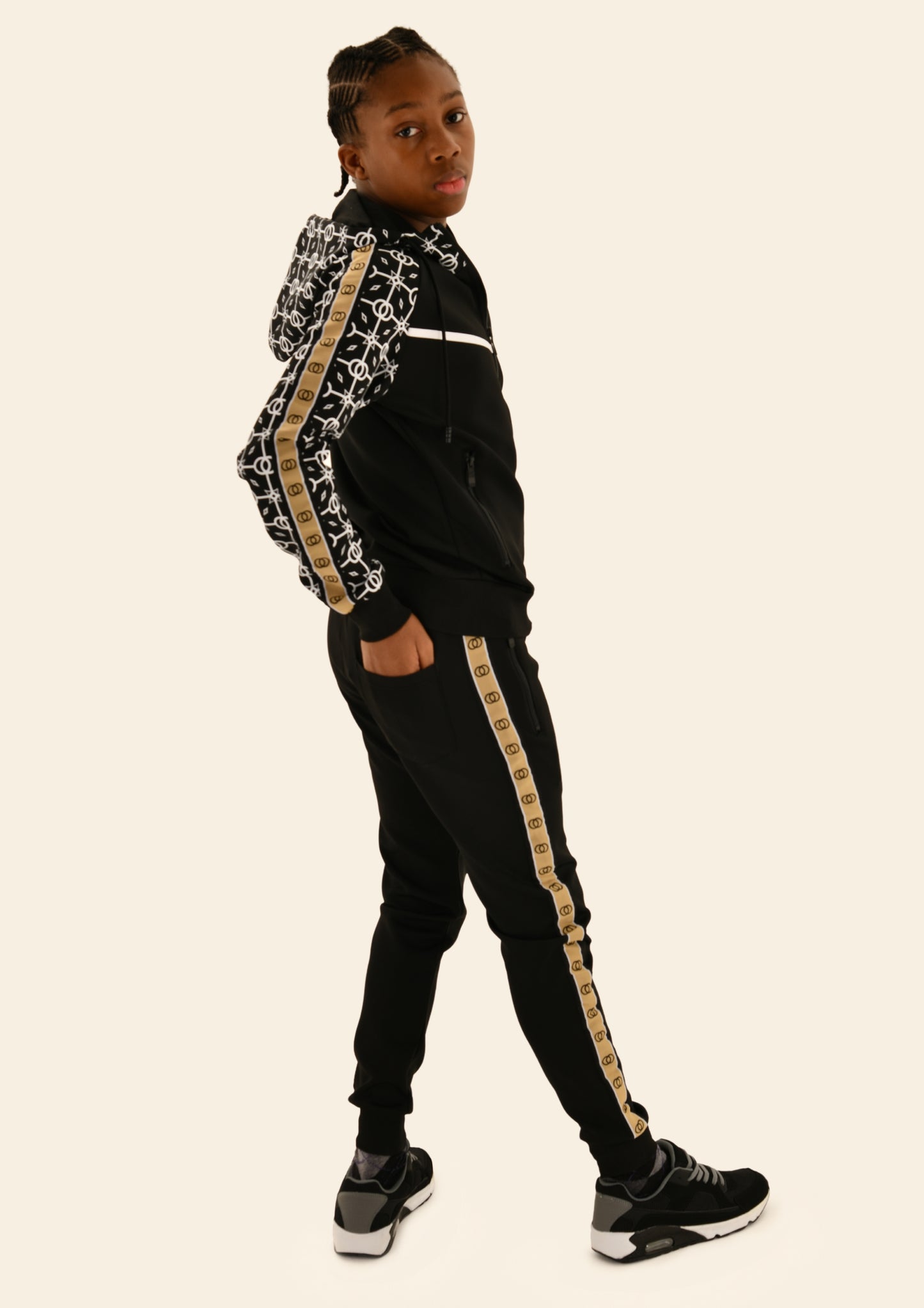 Adult Geometric Print Hooded Tracksuit