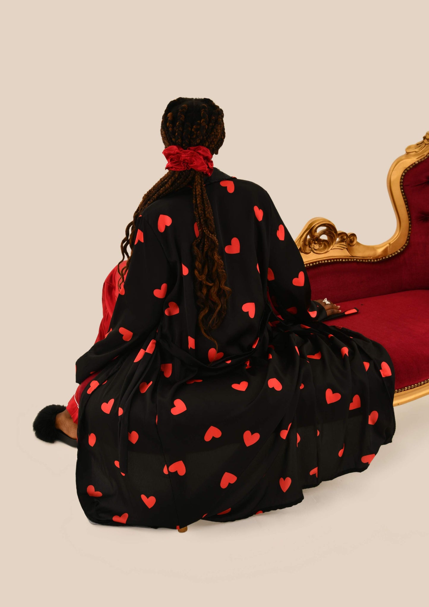 Heart Printed Night Robe