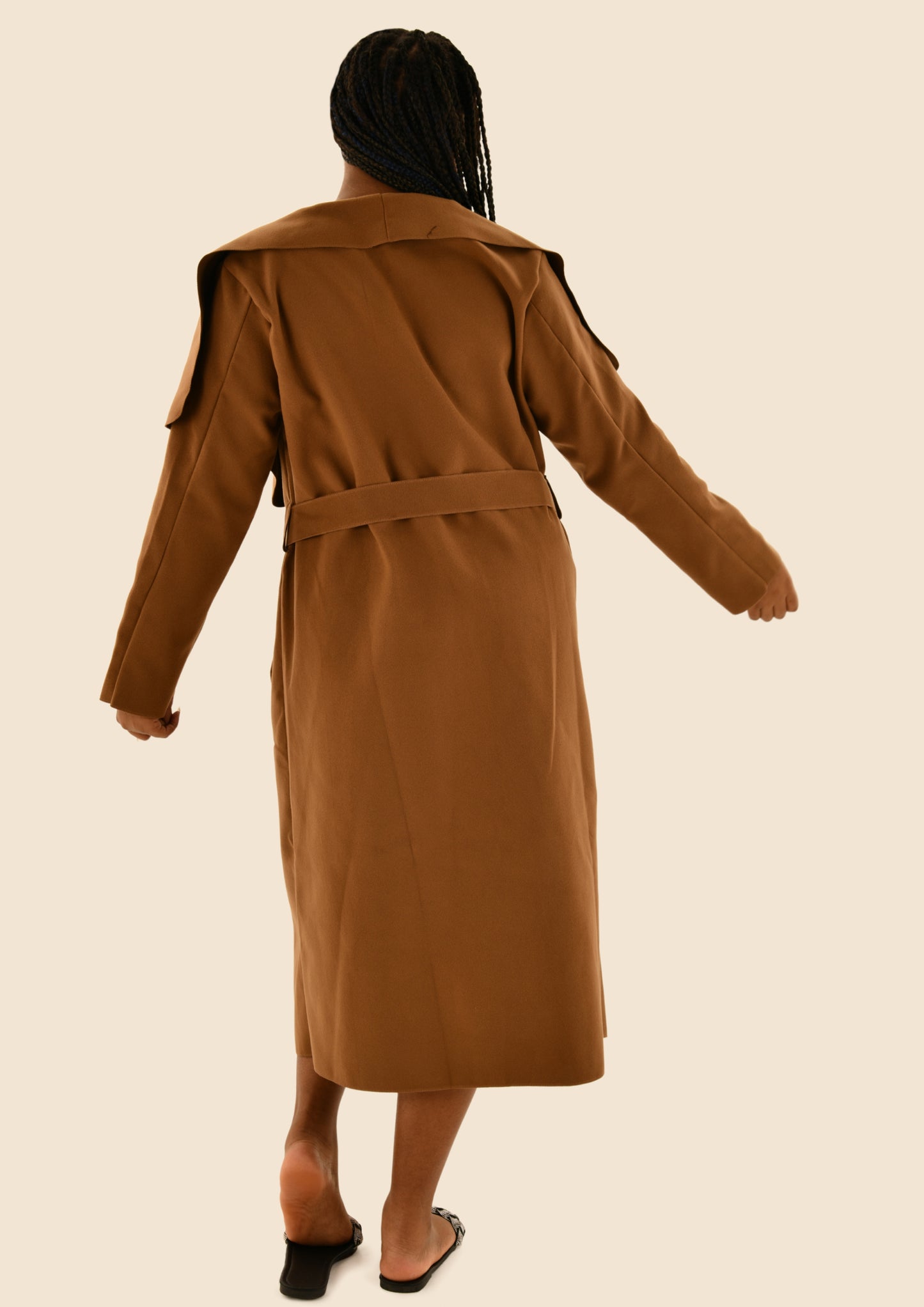 Maxi Oversize Belted Waterfall Coat