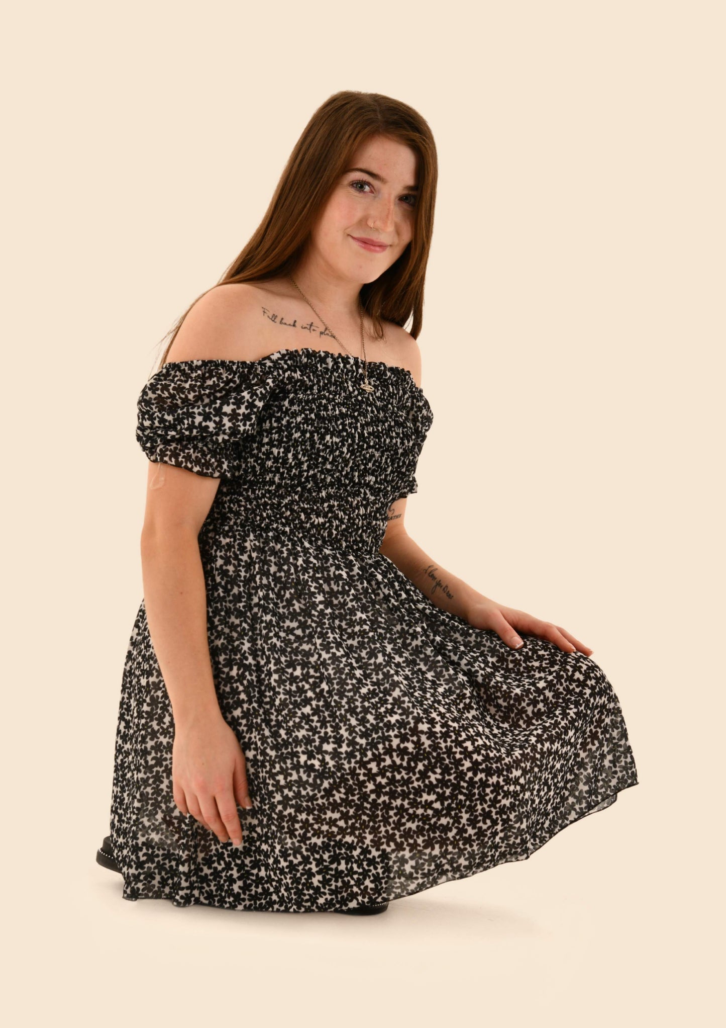 Off Shoulder Floral Dress