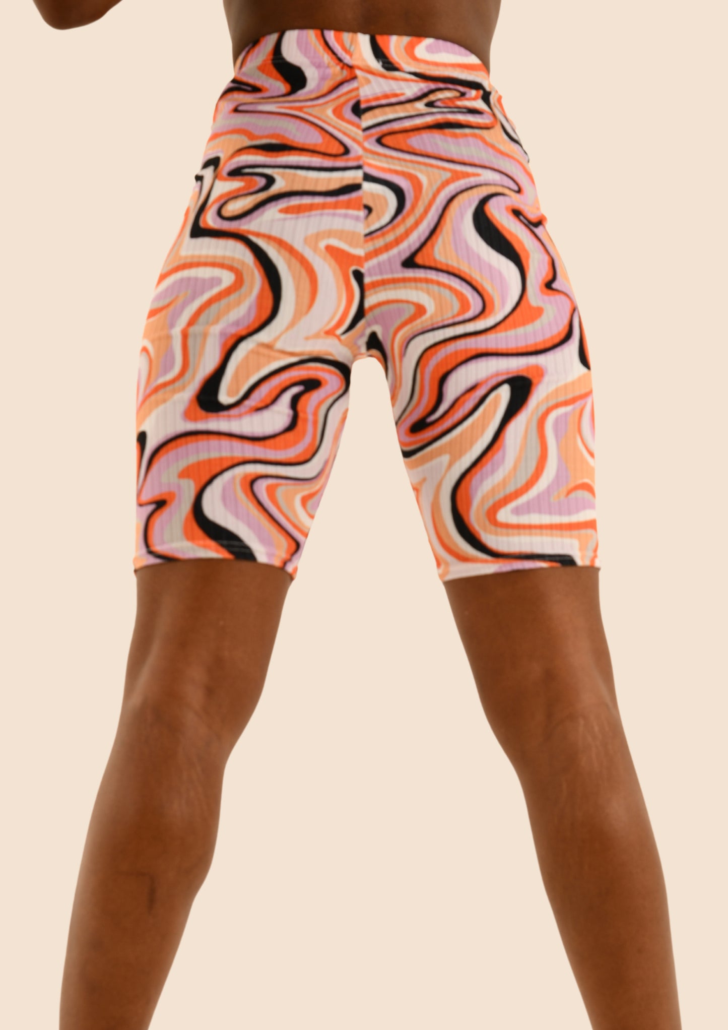 Patterned Stretchy Shorts & Short Sleeve T-shirt