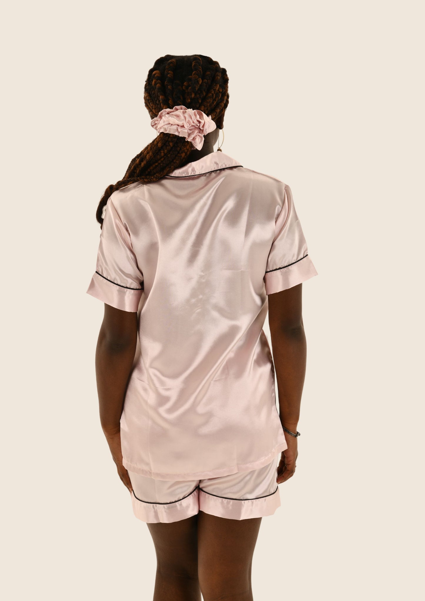 Silk PJ Shorts Set & Headband