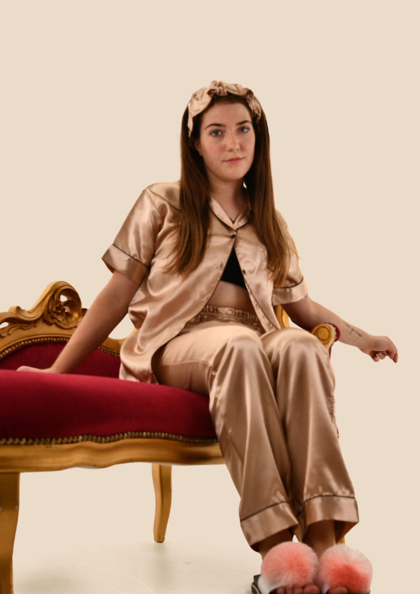 Silk PJ Trouser Set & Headband