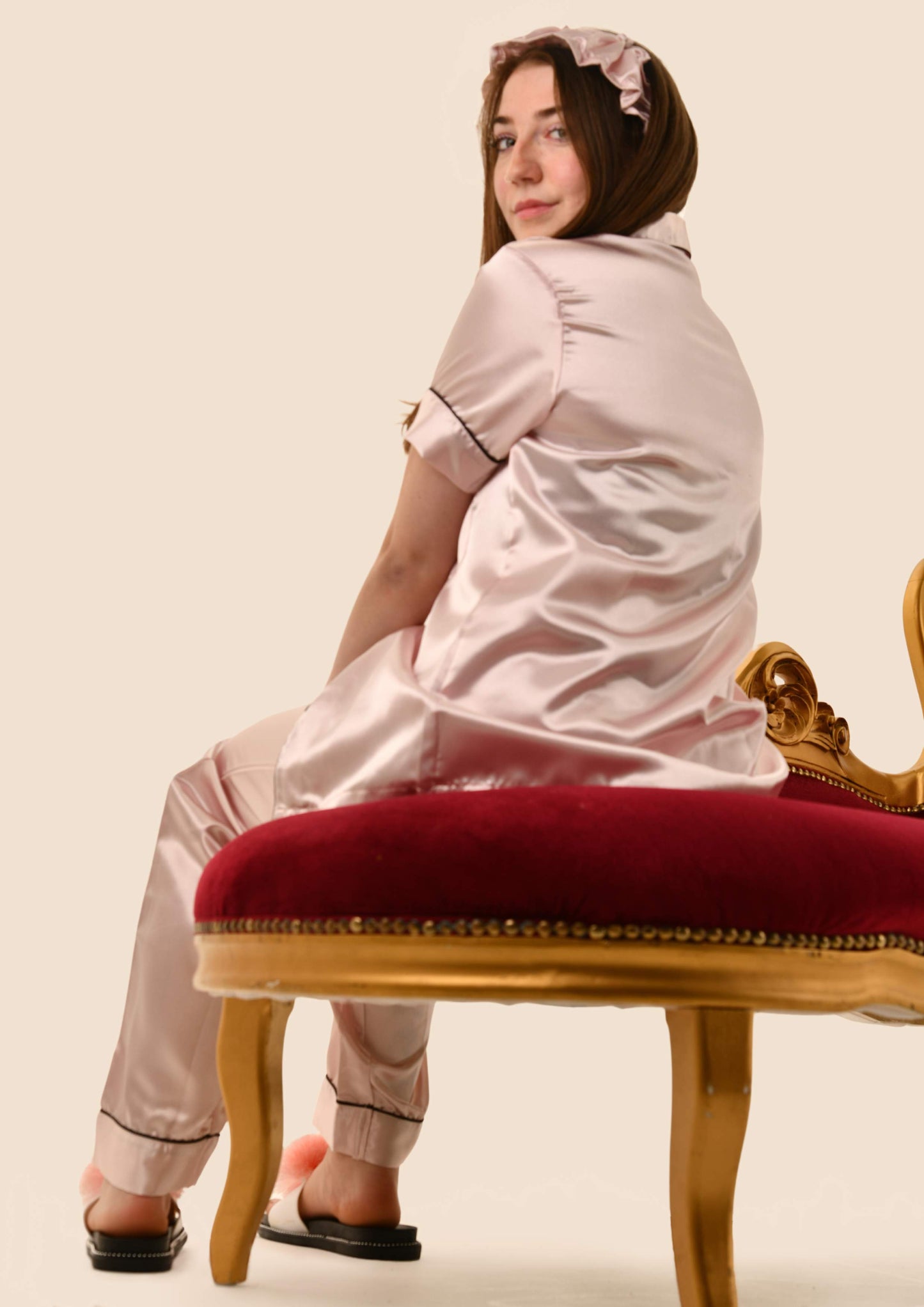 Silk PJ Trouser Set & Headband