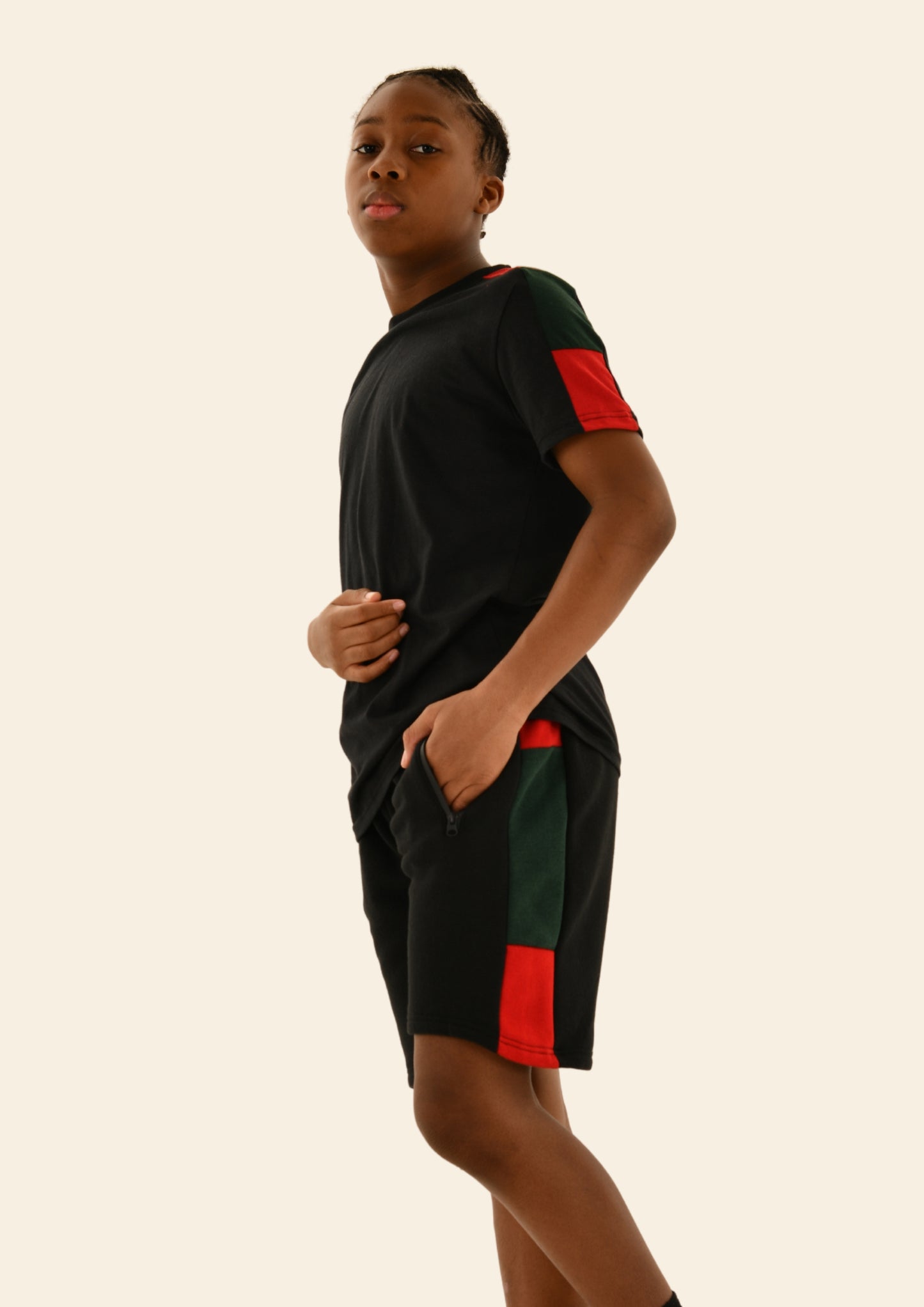 Adult Stripe Shorts Set