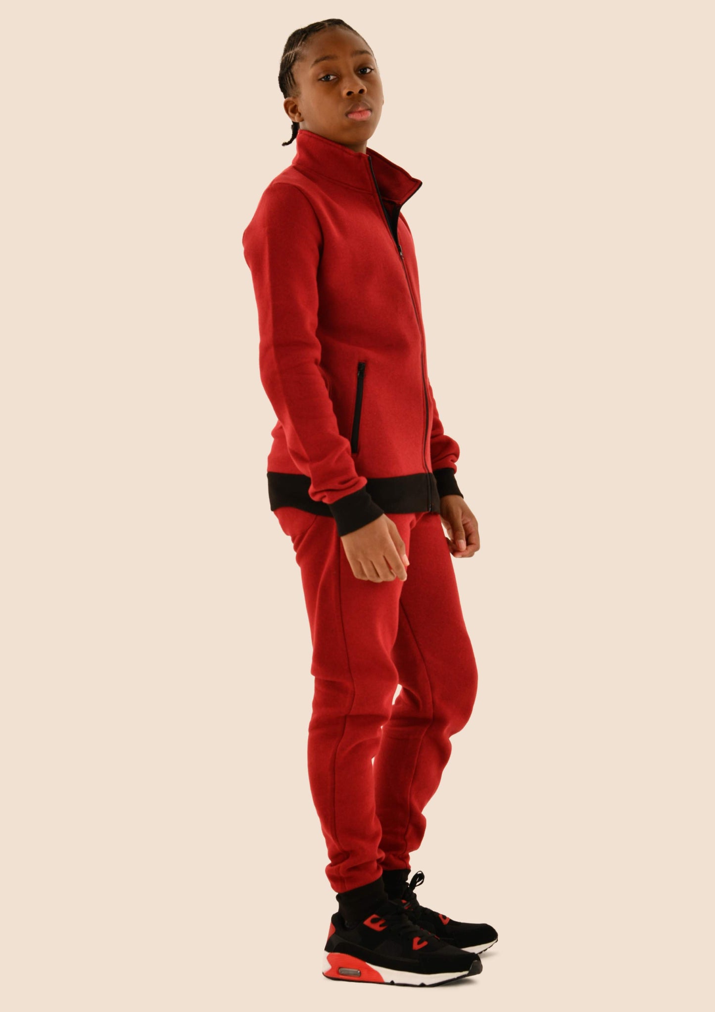 Adult Zip Up Tracksuit/w Black Detailing