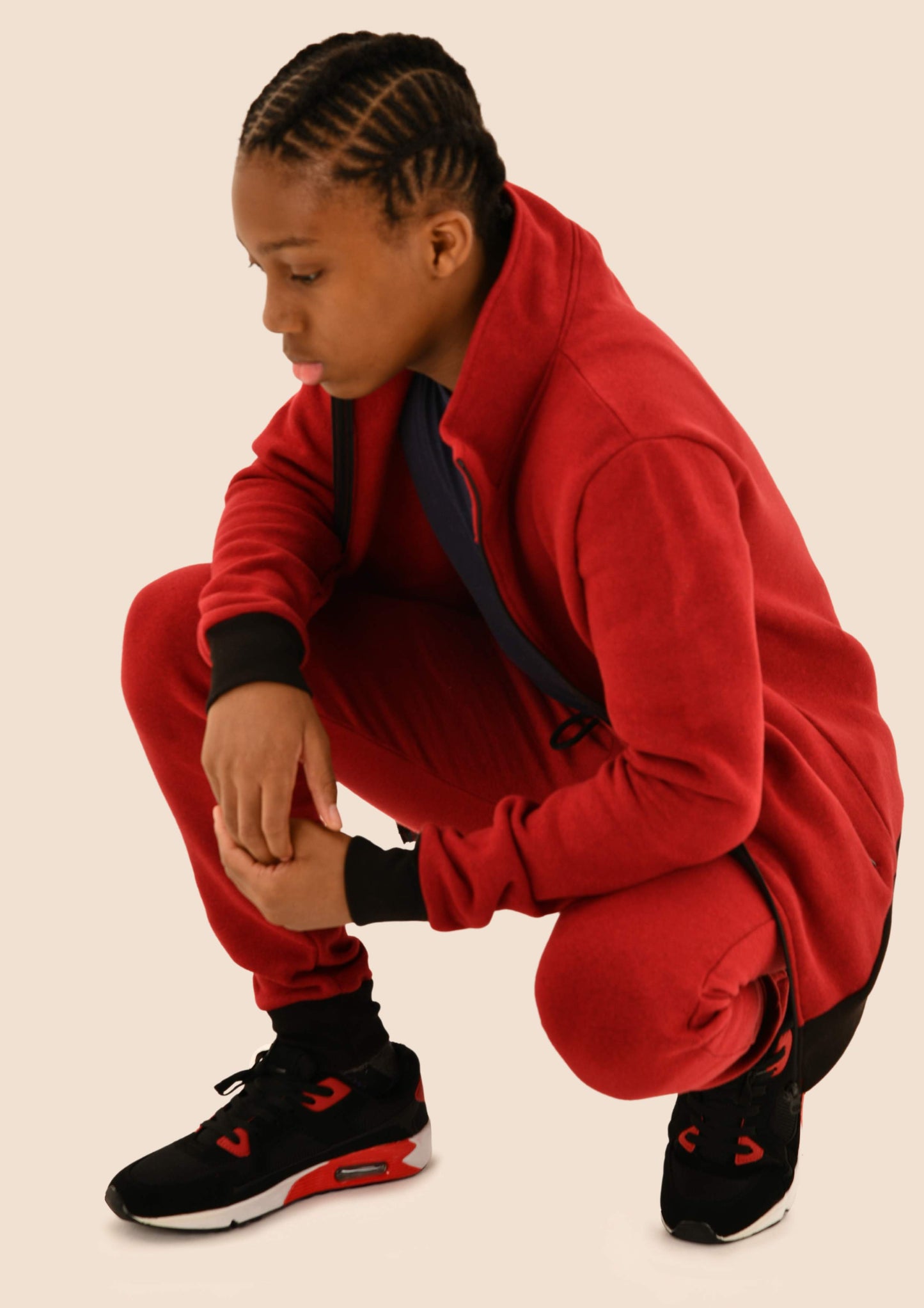 Adult Zip Up Tracksuit/w Black Detailing