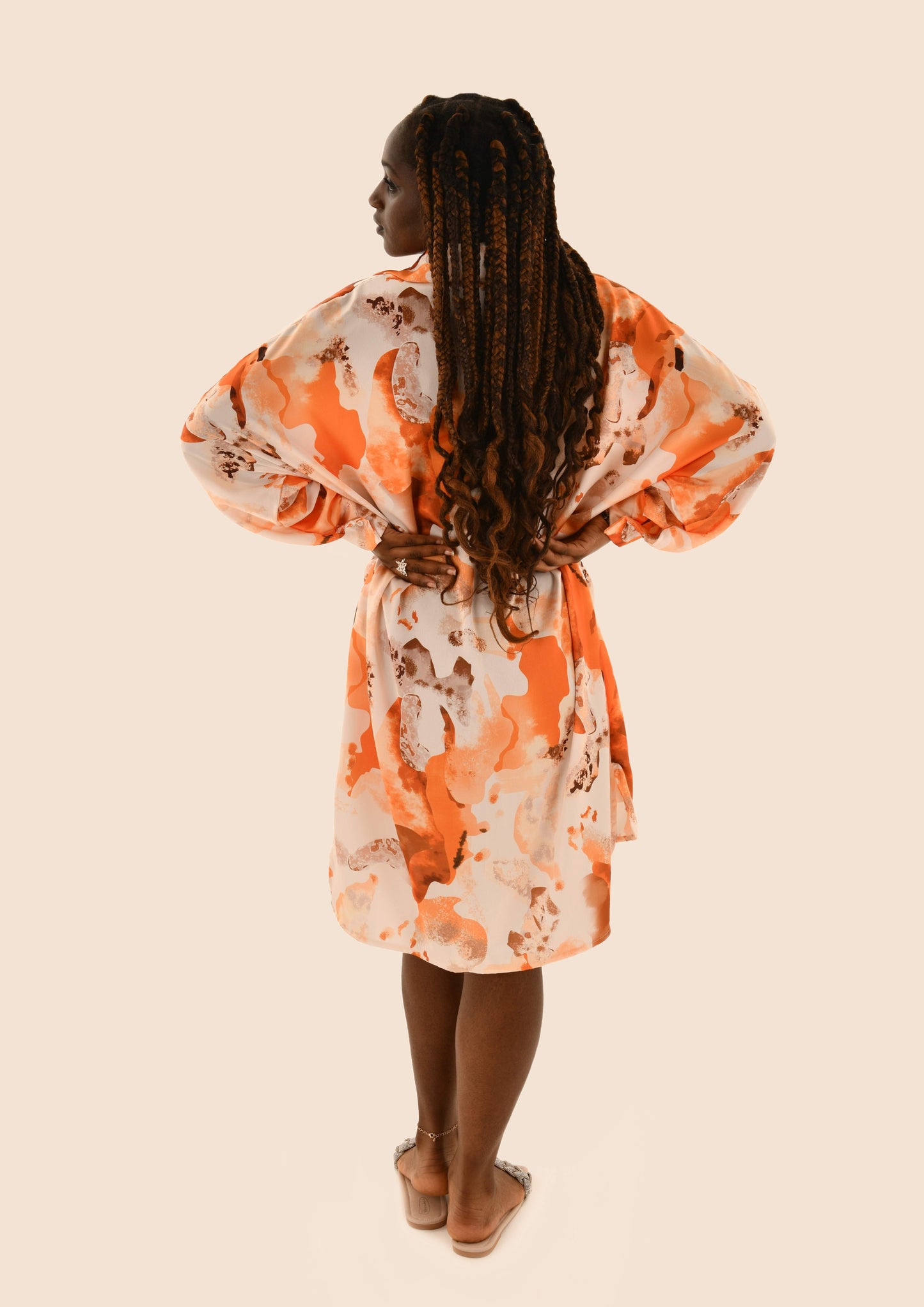 Silk Long Sleeved Shirt Dress (3 colours)