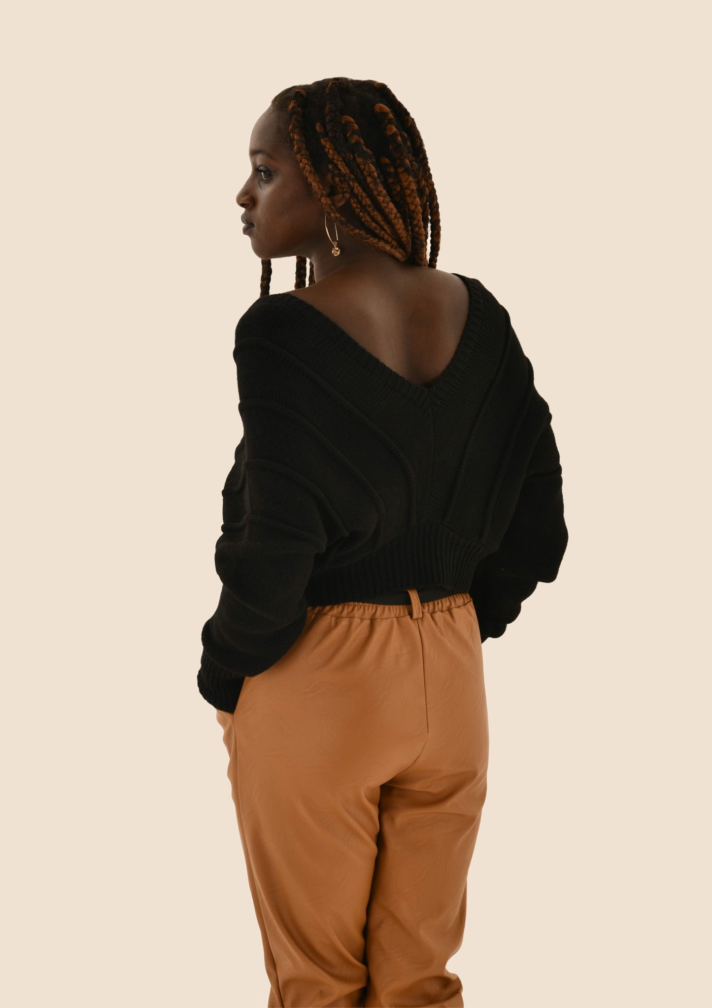 V-Neck Drop Shoulder Knit Jumper