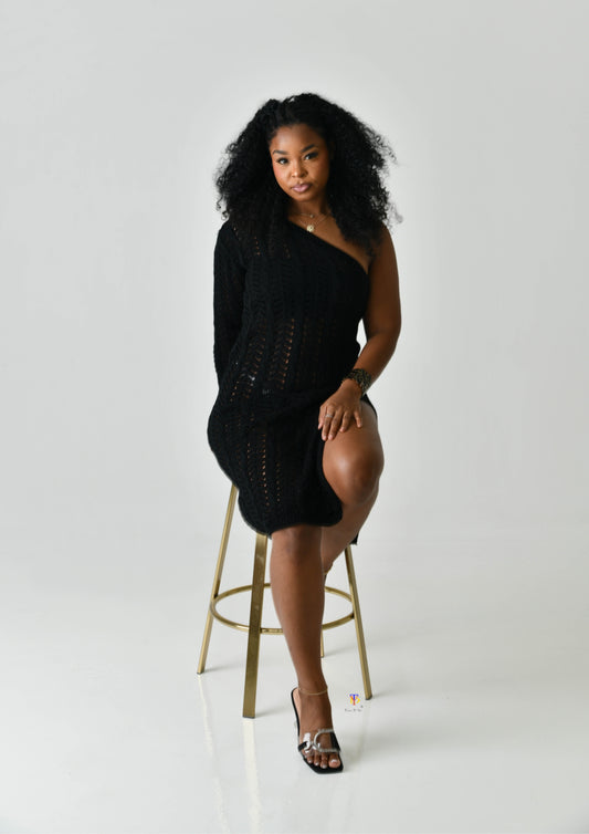 One Arm Crochet Dress