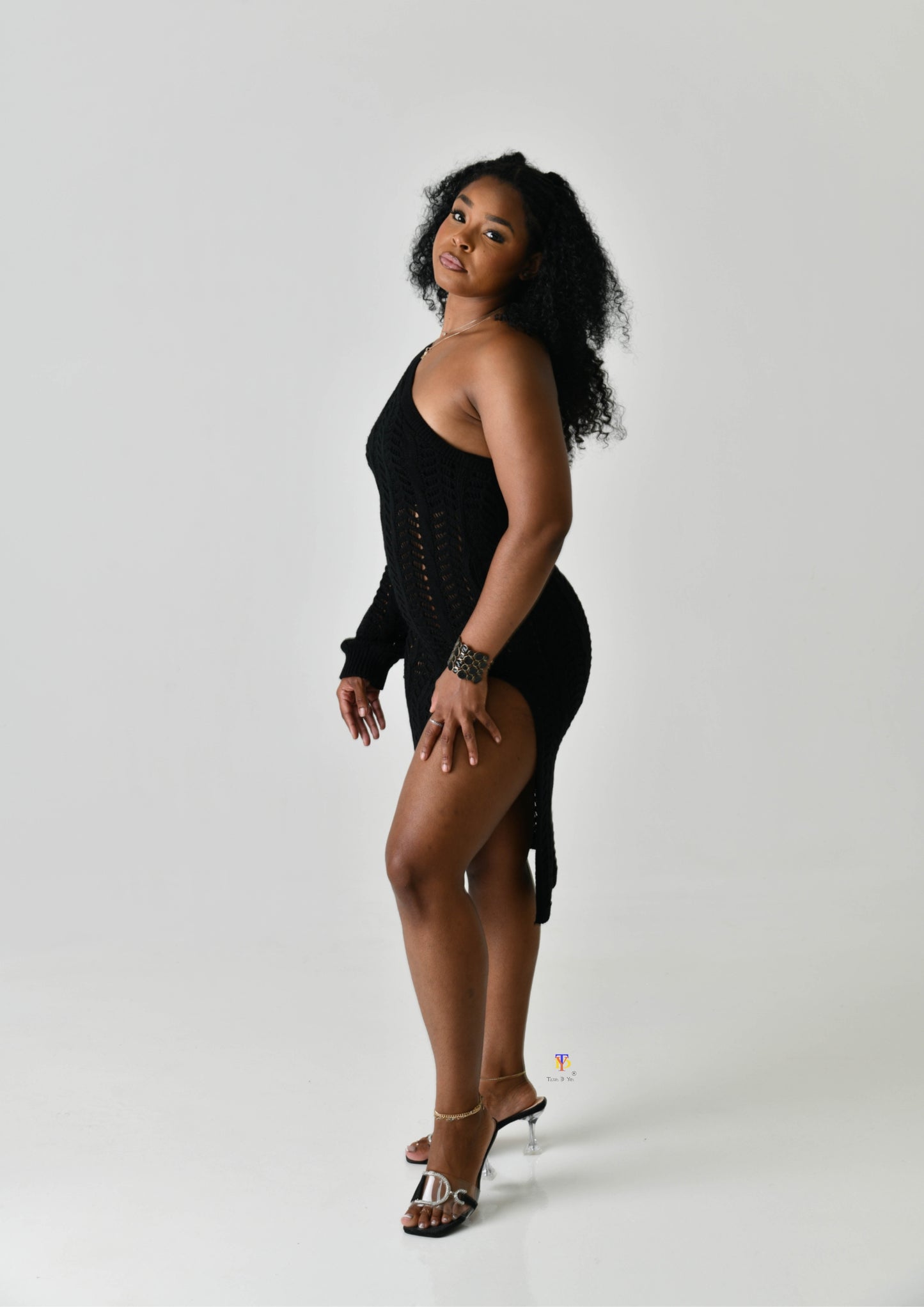 One Arm Crochet Dress