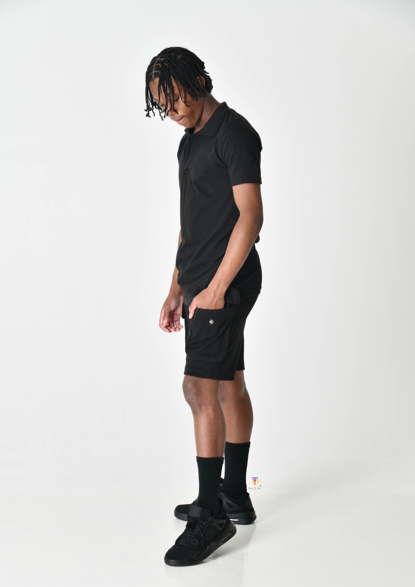 Black Polo & Cargo Set