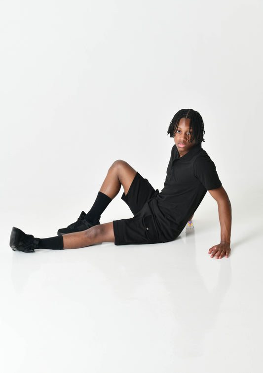Black Polo & Cargo Set