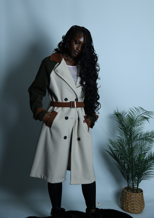 Fleece Trench Coat