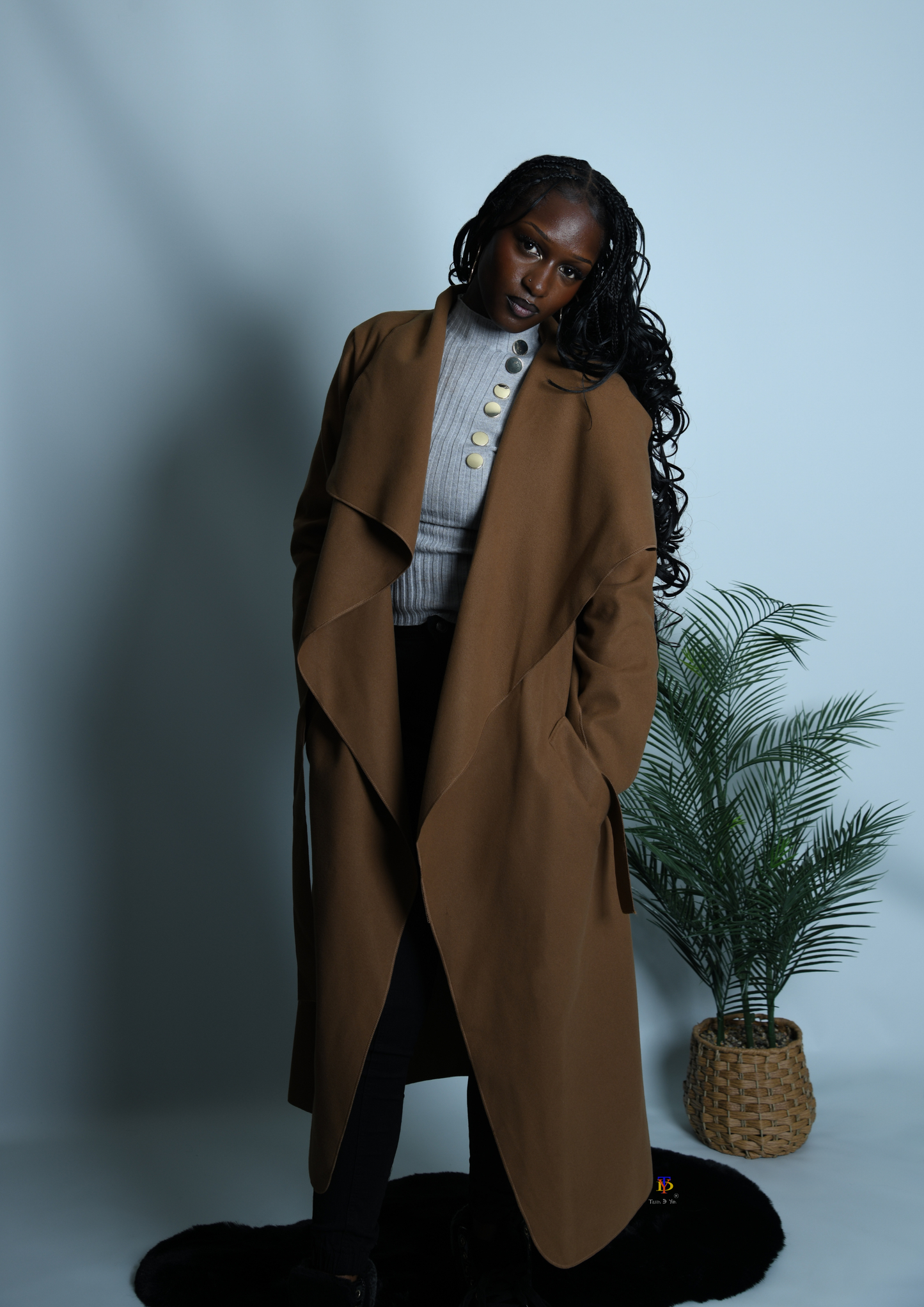 Maxi Oversize Belted Waterfall Coat