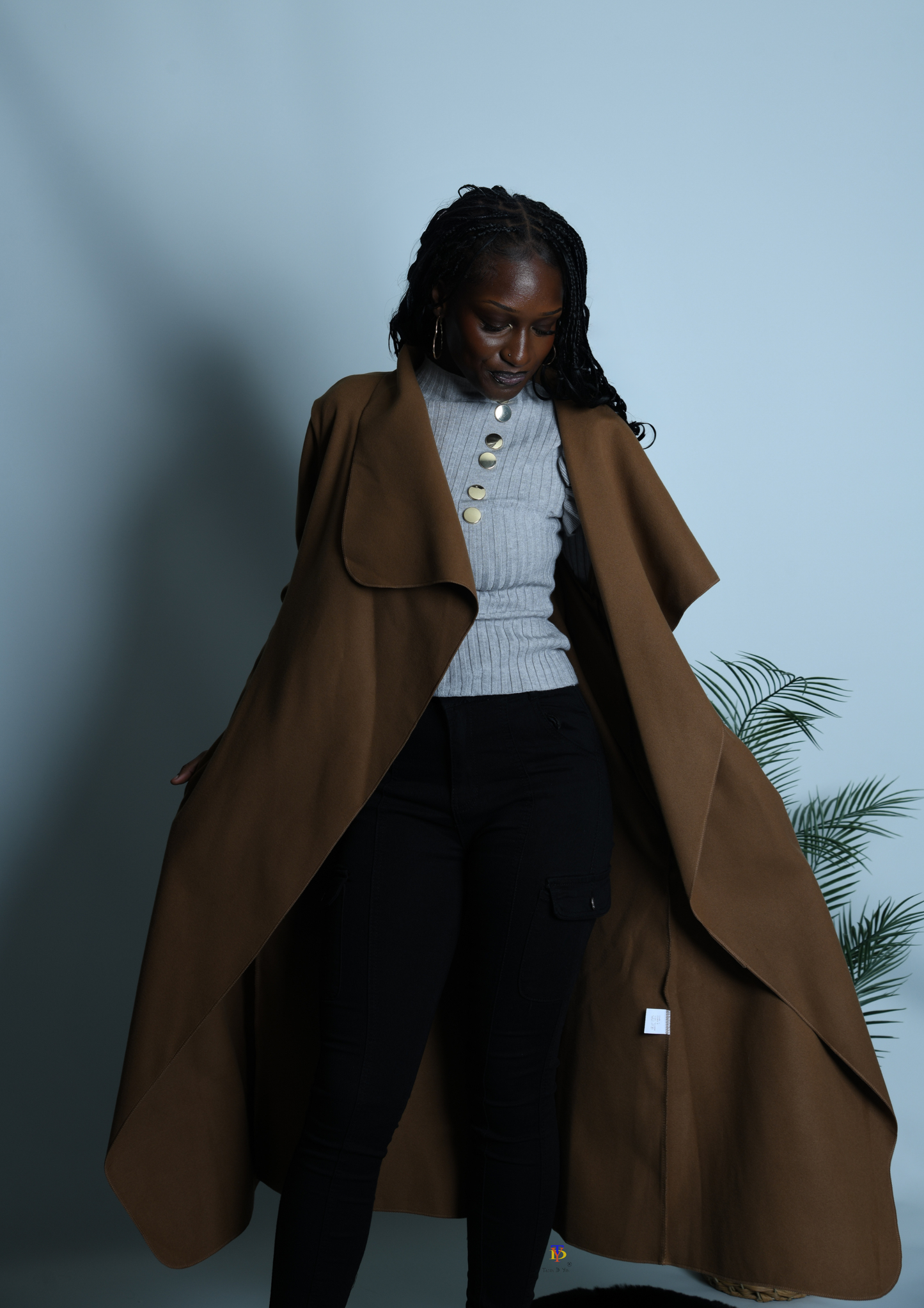 Maxi Oversize Belted Waterfall Coat