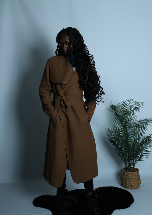 Maxi Oversize Belted Waterfall Coat