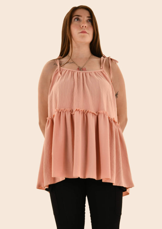 Flowing Loose Adjustible Shoulder Strap Top