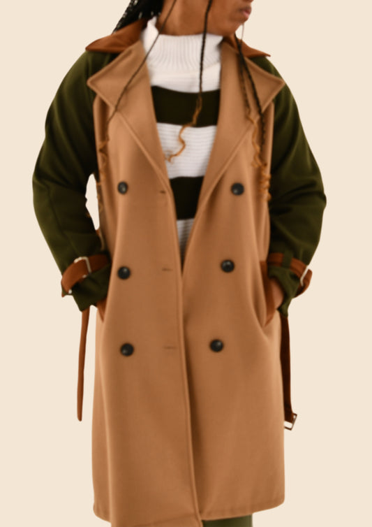 Fleece Trench Coat
