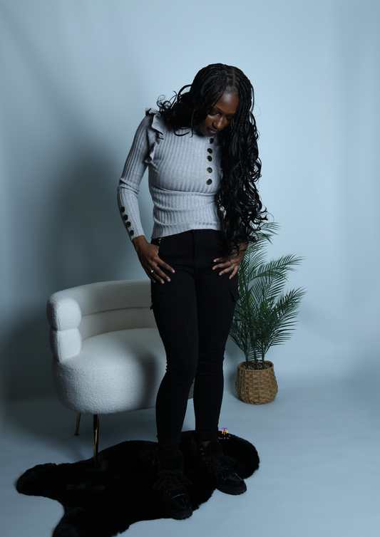 Frill Shoulder Jumper Top