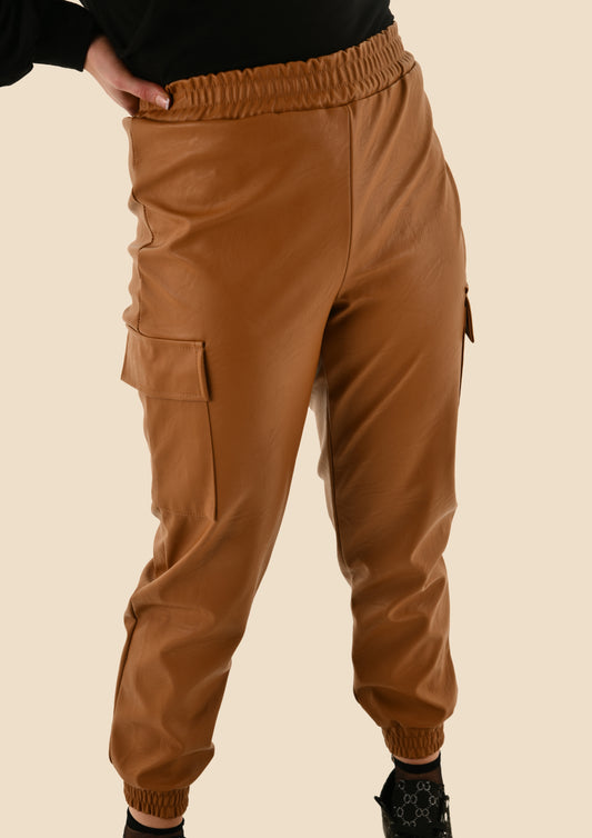 Leatherette Joggers