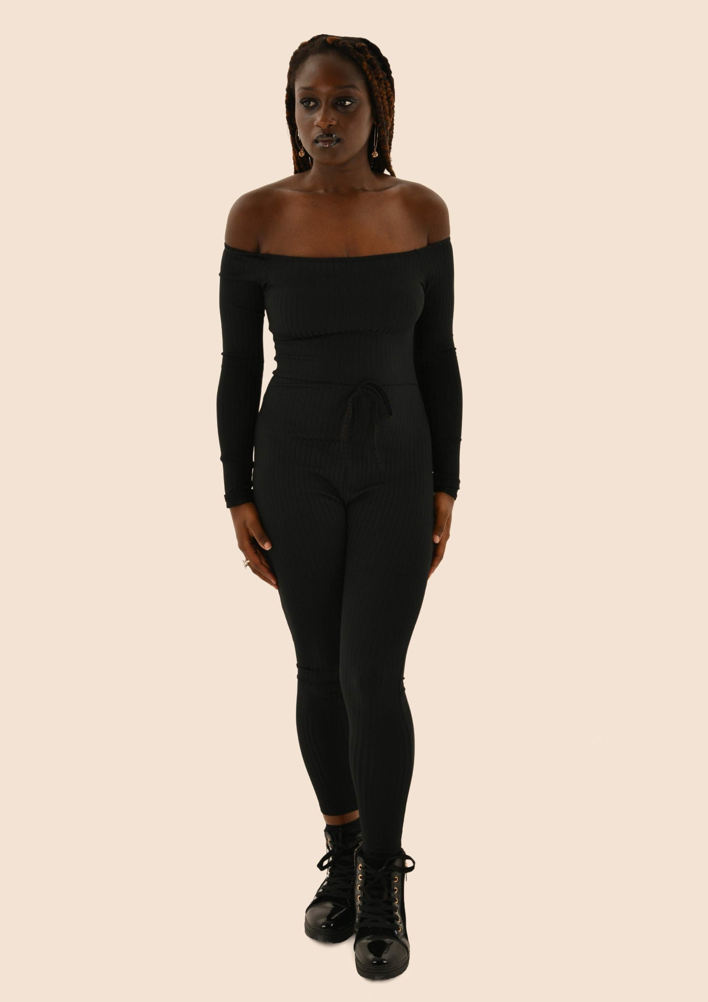 Long-sleeved Bardot Jumpsuit