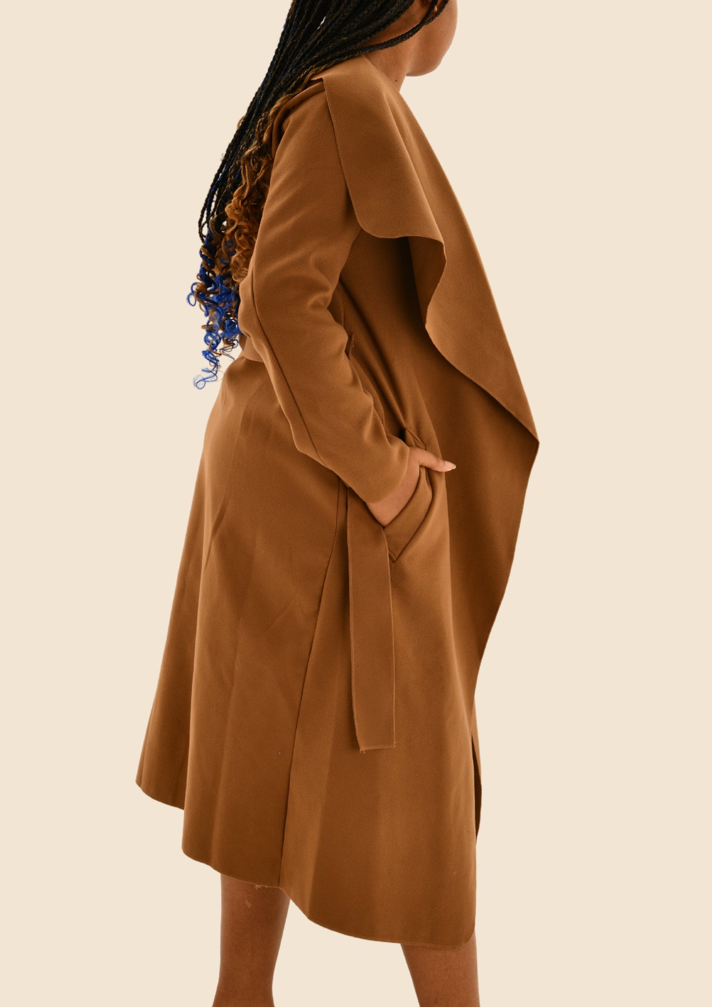 Maxi Oversize Belted Waterfall Coat