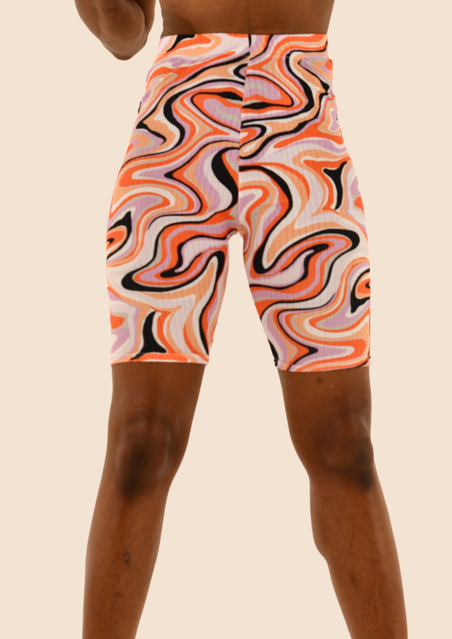 Patterned Stretchy Shorts & Short Sleeve T-shirt