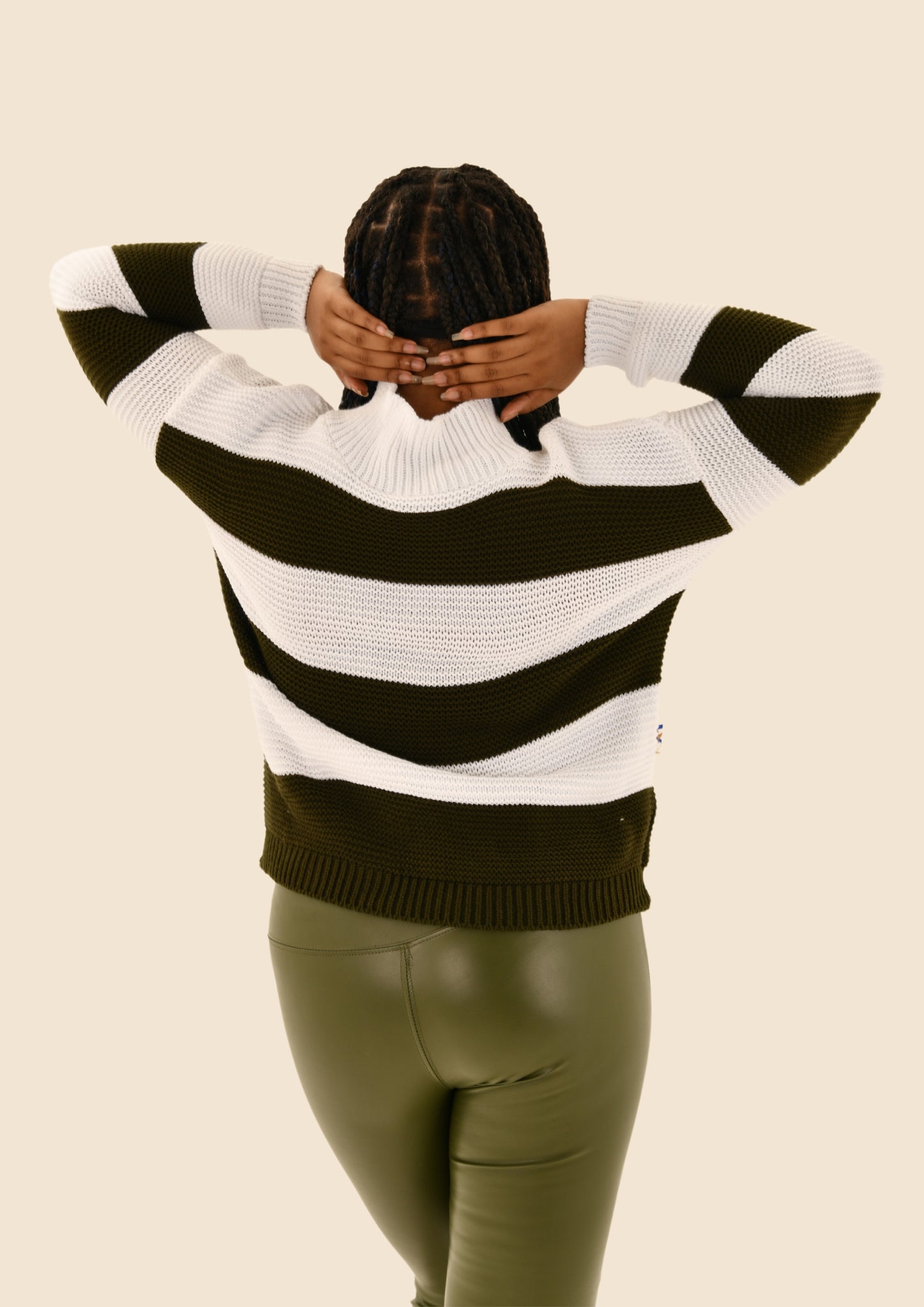 Striped Long Sleeve Turtleneck Jumper