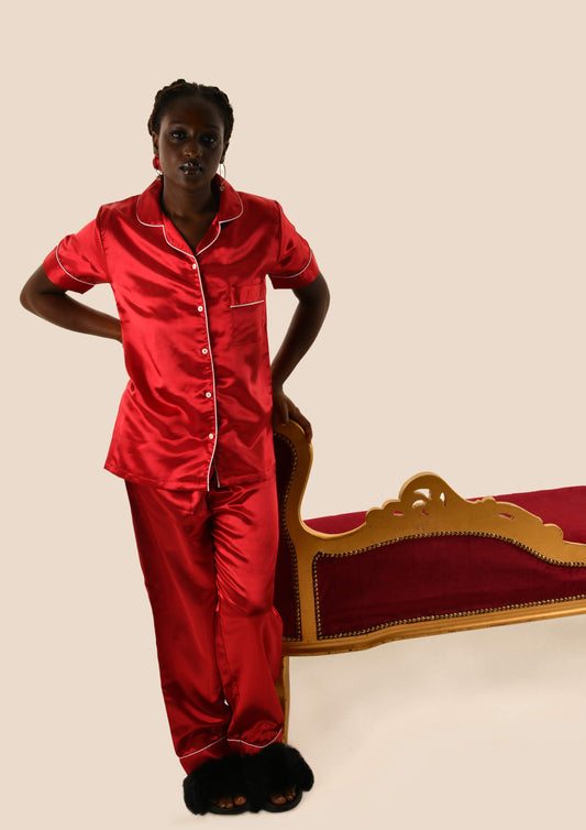 Silk PJ Trouser Set & Headband