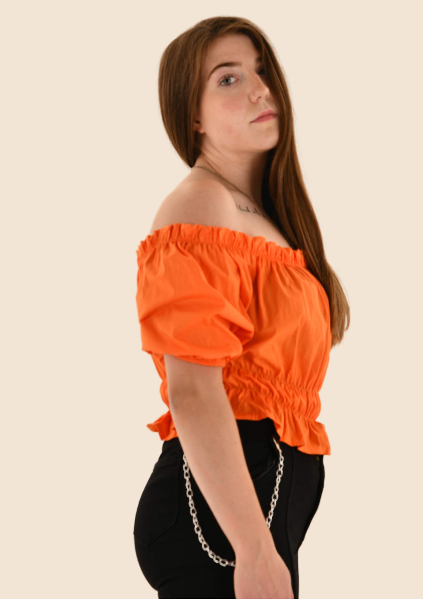 Short Sleeved Frill Crop Top