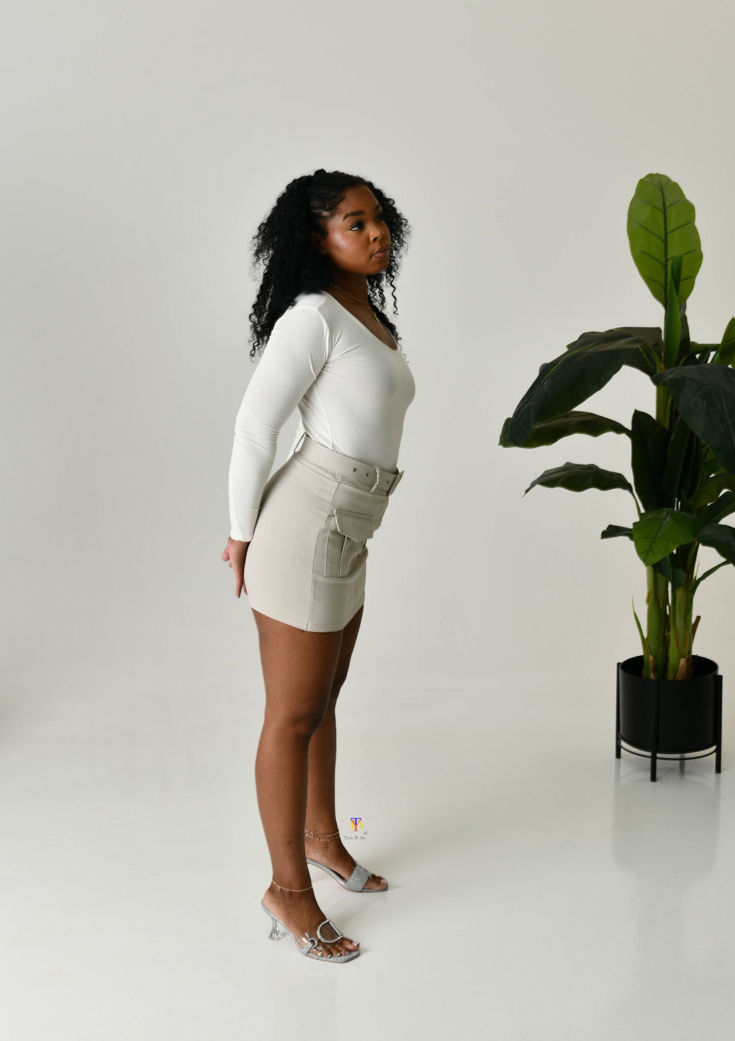 High Waisted Cargo Skort