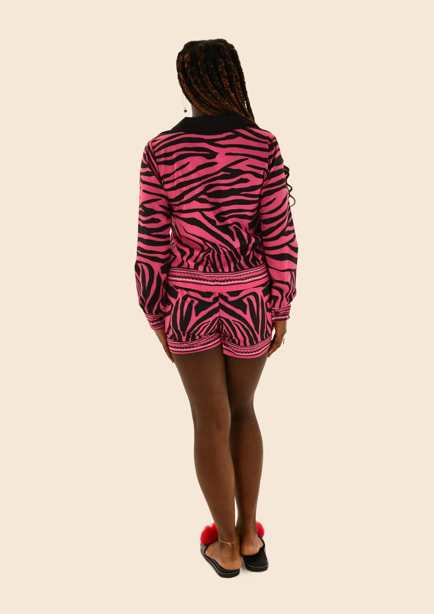 Zebra Print Loose Shirt & Shorts (2 colours)